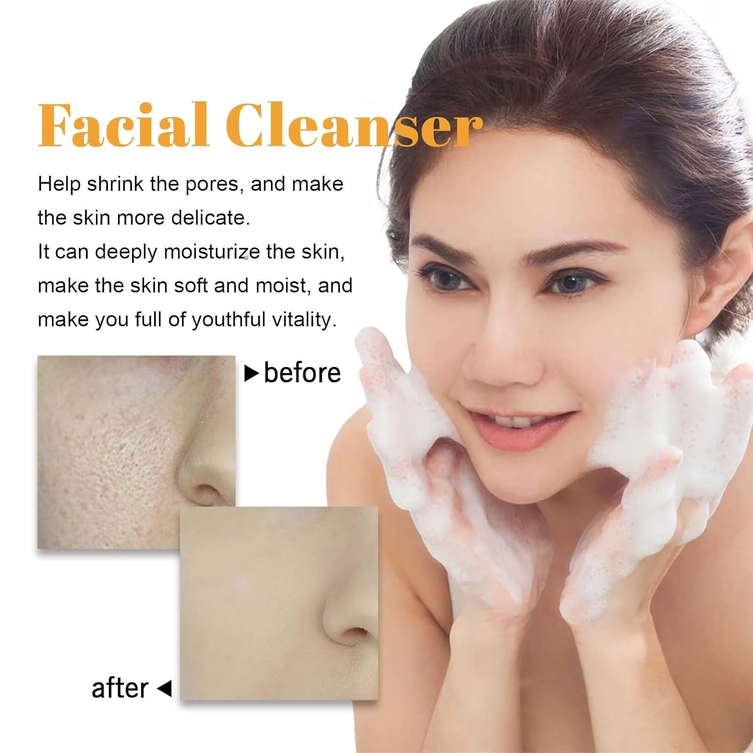 2 Pcs Hoygi Turmeric Kojic Acid Foaming Face Wash, Glow Wash Turmeric Face Wash with Brush Turmeric Foaming Facial Deep Cleansing Scrub Exfoliating.