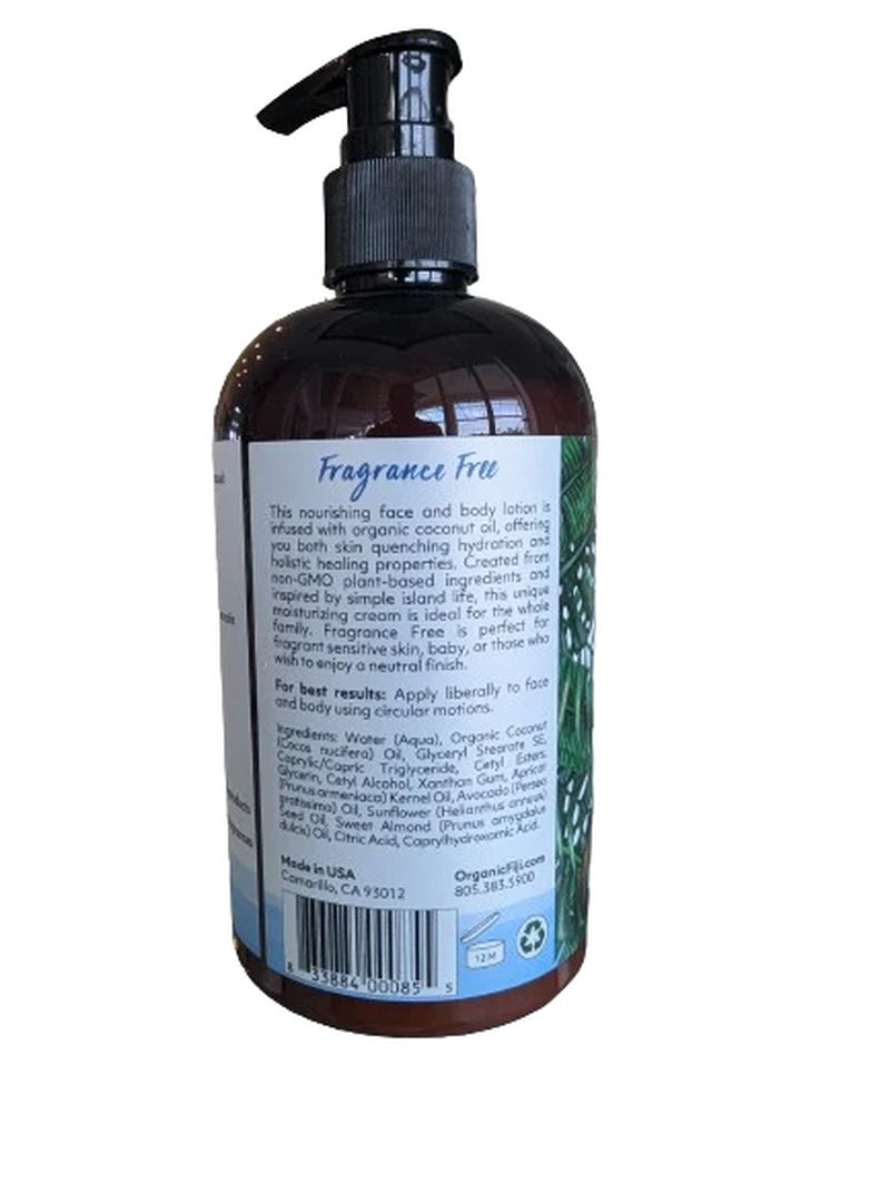 Face & Body Coconut Lotion - Fragrance Free (12Oz)
