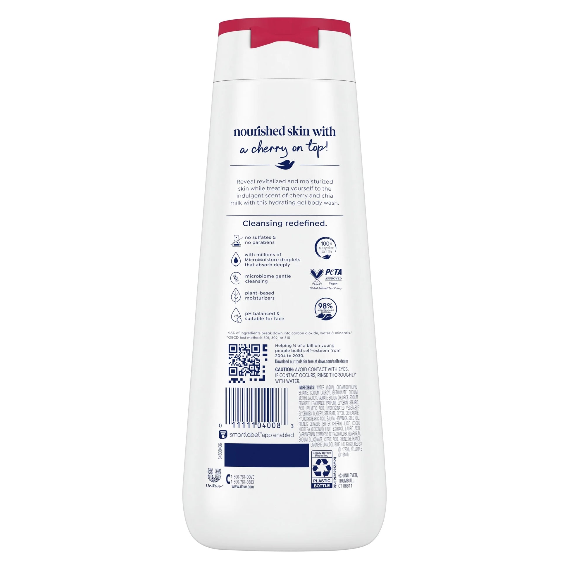 Body Wash for Women Moisturizing Revitalize Cherry & Chia Milk Cleanser, 20 Oz