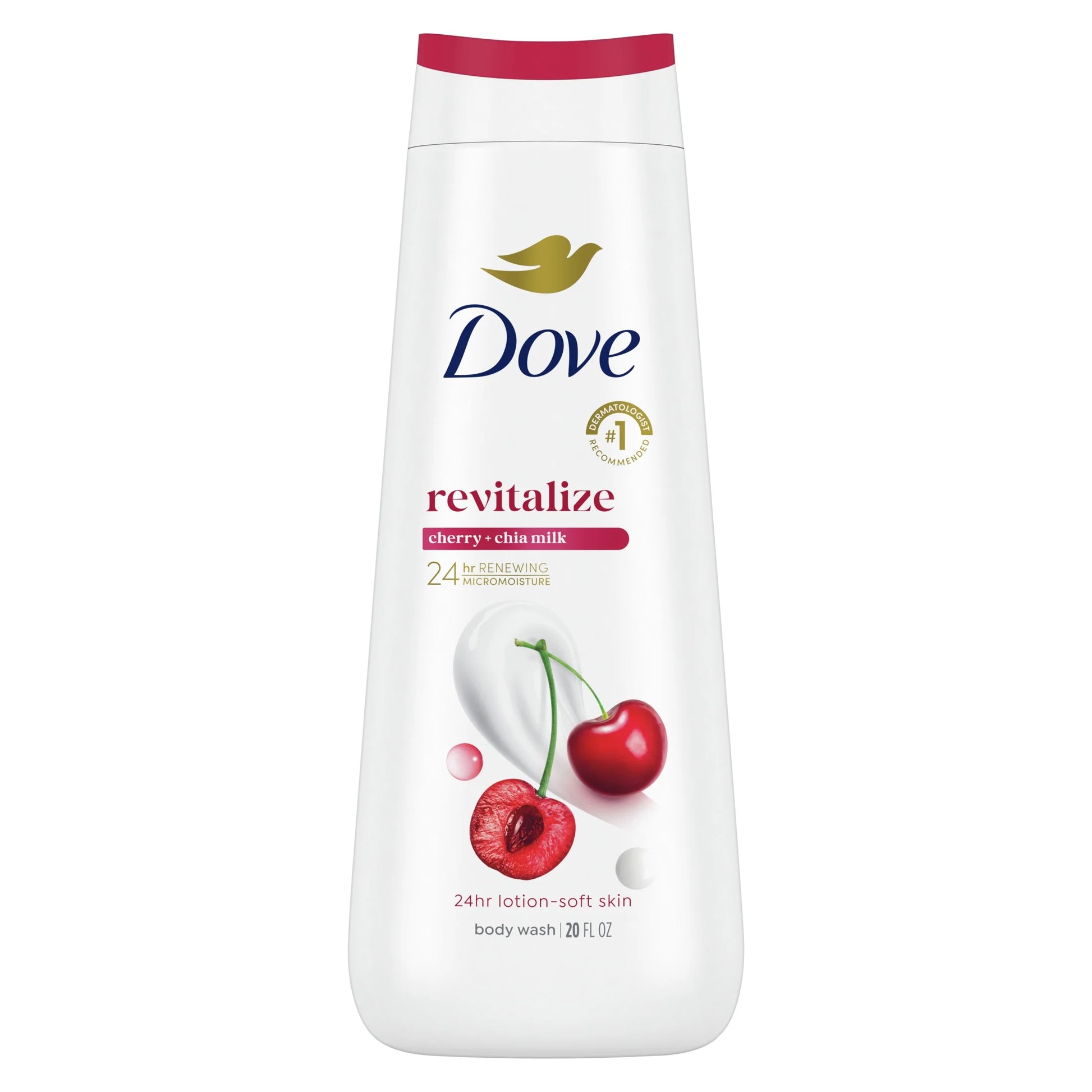 Body Wash for Women Moisturizing Revitalize Cherry & Chia Milk Cleanser, 20 Oz